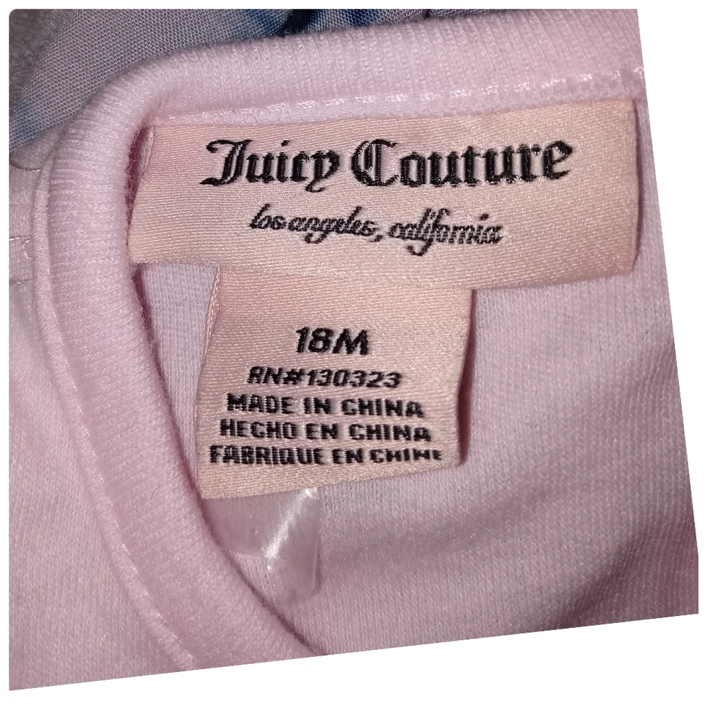 Lot (2)Juicy Couture Girl Pink & Gold Heart Top 18M +OshKosh Girls Bib Overalls
